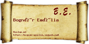 Bognár Emília névjegykártya