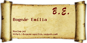 Bognár Emília névjegykártya